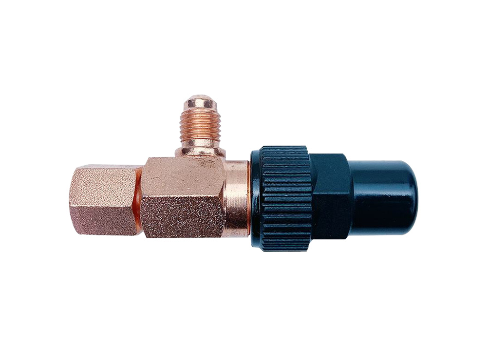 Copper oil shut-off angle valve, cooling stop and shut-off valve