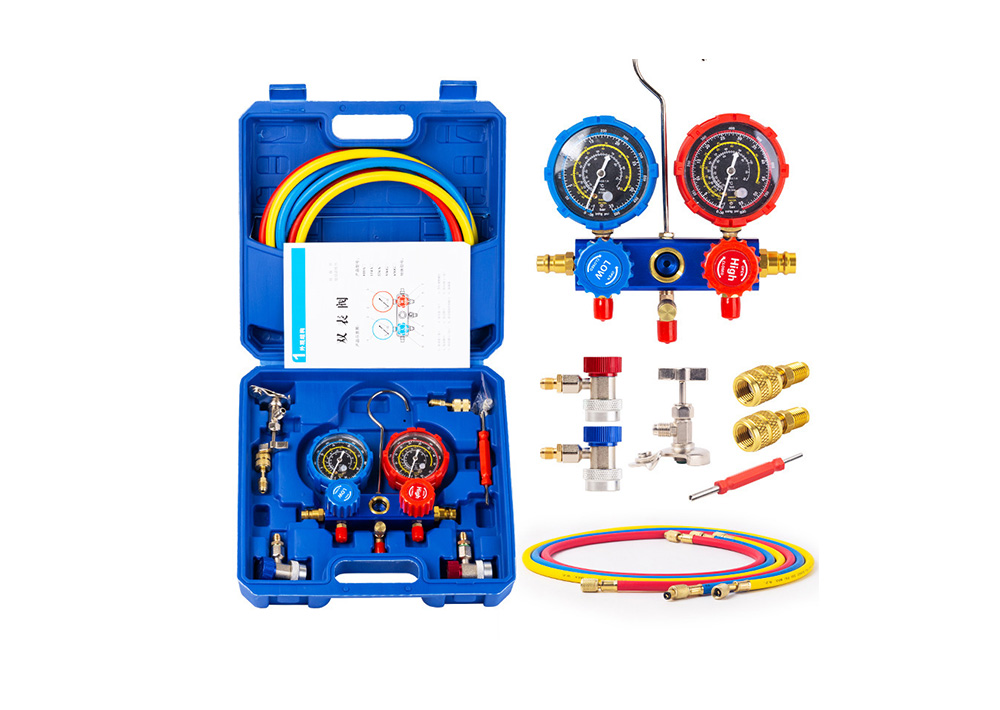 Refrigerant-charging-dual-gauge-valve