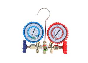 Refrigerant-charging-dual-gauge-valve