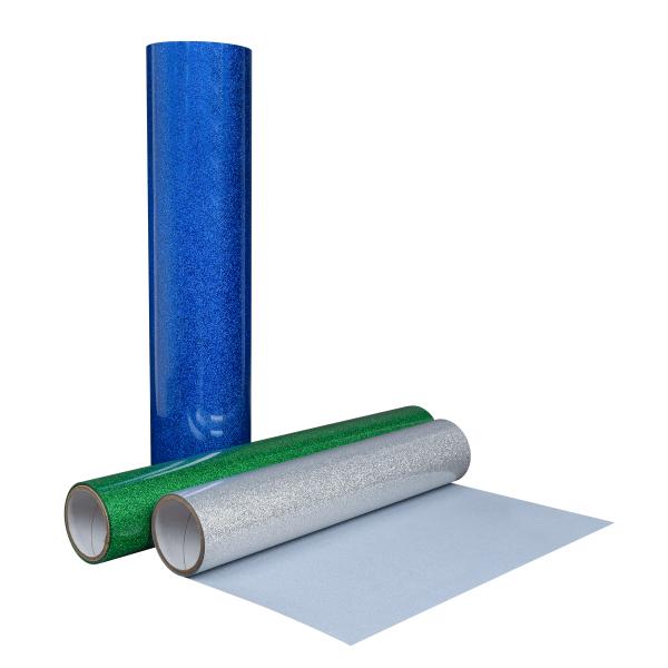 Wholesale Korea Quality Flex Iron on Vinyl Sheets Rolls Vinil Textil Glitter HTV Heat Transfer Vinyl for Clothing T Shirt