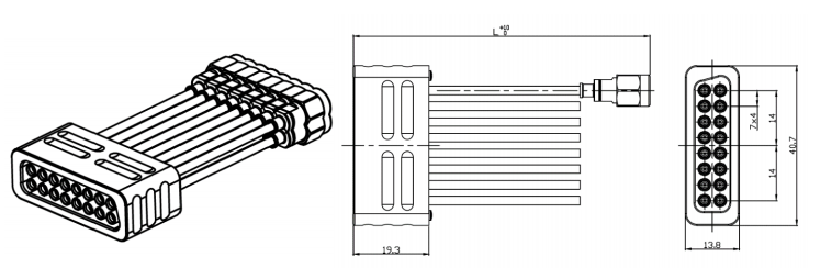 RCHD-SD16-xxxS-4NC-40GHz-60GHz Multi-Channel Test Assembly