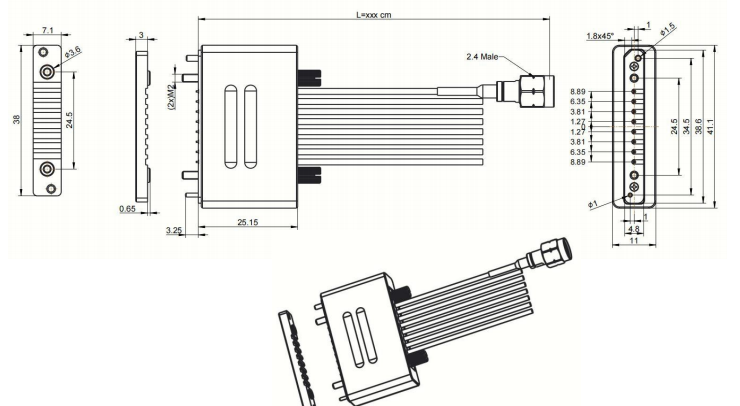 RCM7-SD08-xxxS-5YA-67GHz Multi-Channel Test Assembly